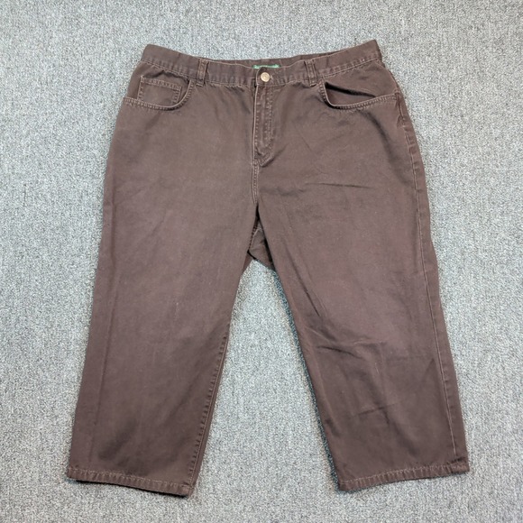 Lauren Ralph Lauren Y2K Cropped Pants 16W Brown Cotton Straight Leg Minimalist — photo 2